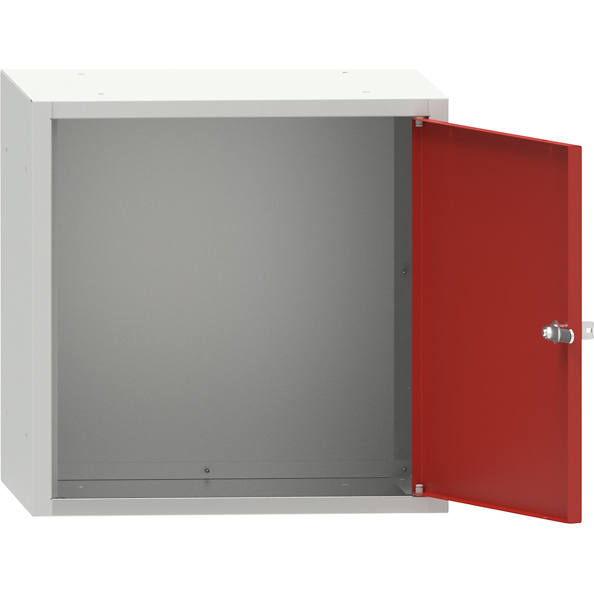 Boxă cu încuietoare Lysa, î. x lăț. x ad. 450 x 450 x 426 mm, gri deschis / roșu aprins-0