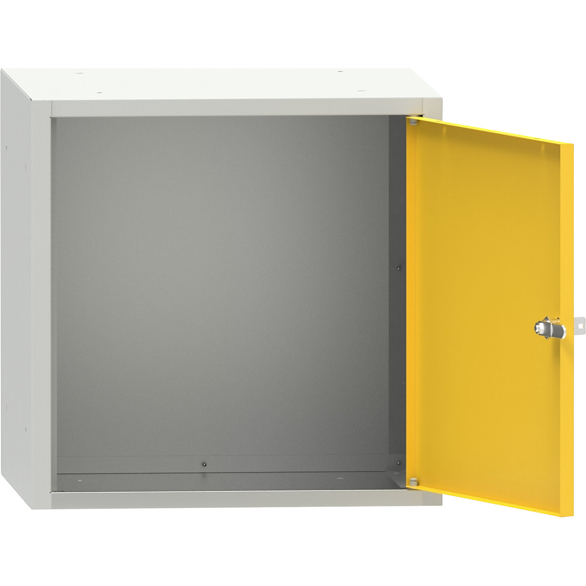Boxă cu încuietoare Lysa, î. x lăț. x ad. 450 x 450 x 426 mm, gri deschis / galben zinc-0