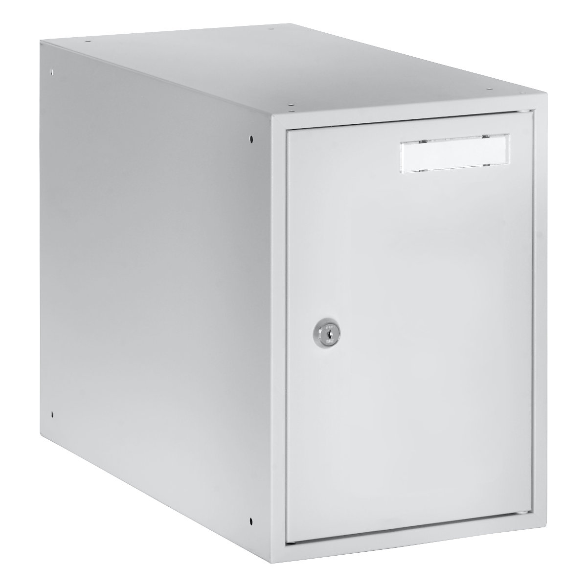 Boxă cu încuietoare – eurokraft basic, î. x lăț. x ad. 350 x 250 x 450 mm, ușă plină din tablă, gri deschis-0