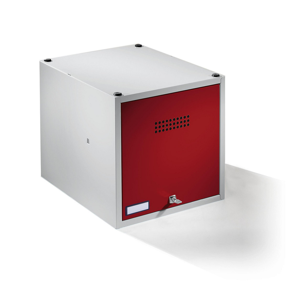 Compartiment individual cu încuietoare Köln, extensibil – Wolf, î. x lăț. x ad. 400 x 400 x 500 mm, cu broască cilindrică de siguranță, ușă roșu aprins-0