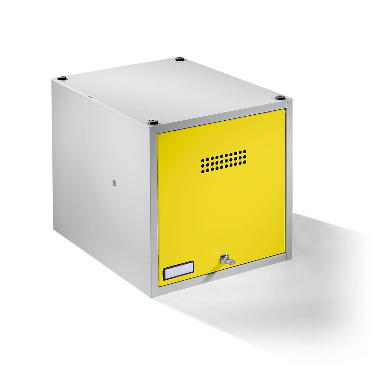 Compartiment individual cu încuietoare Köln, extensibil – Wolf, î. x lăț. x ad. 400 x 400 x 500 mm, cu broască cilindrică de siguranță, ușă galben zinc-0