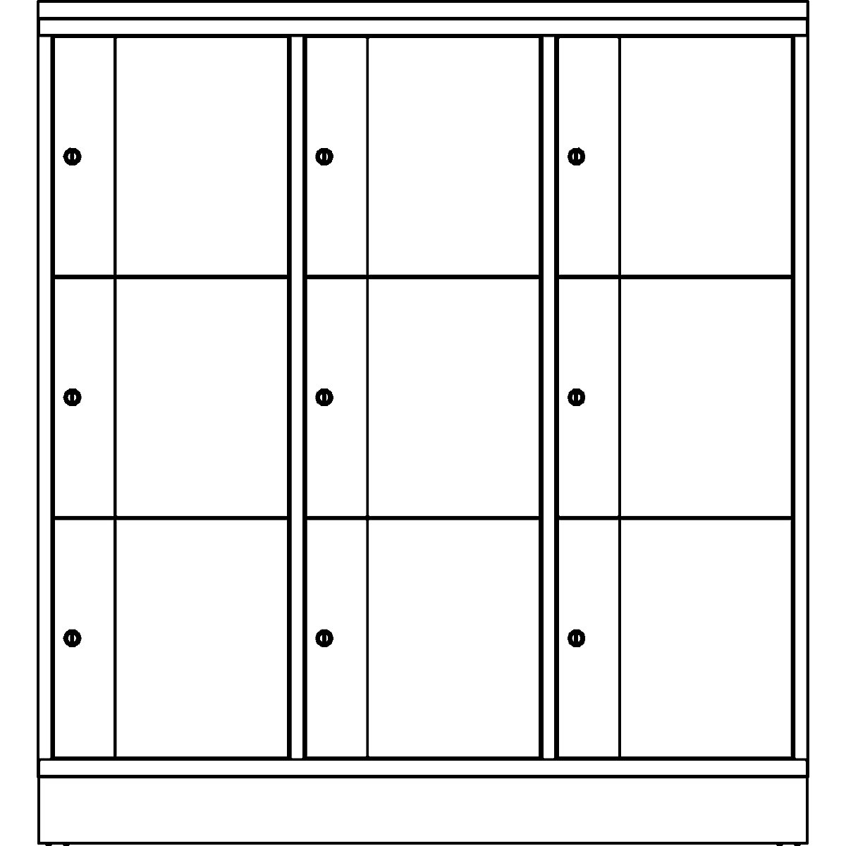 Dulap cu 3 compartimente cu încuietoare Resisto – C+P (Imagine produs 5)-4