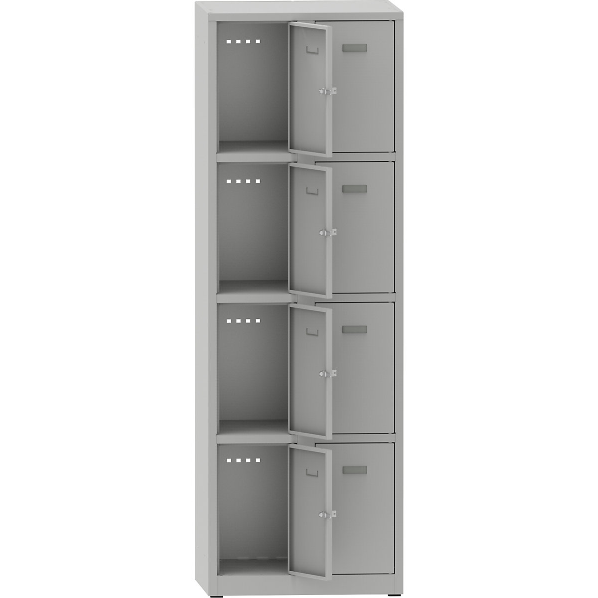 Dulap cu 4 compartimente cu încuietoare Lysa, 2 module, gri deschis-0