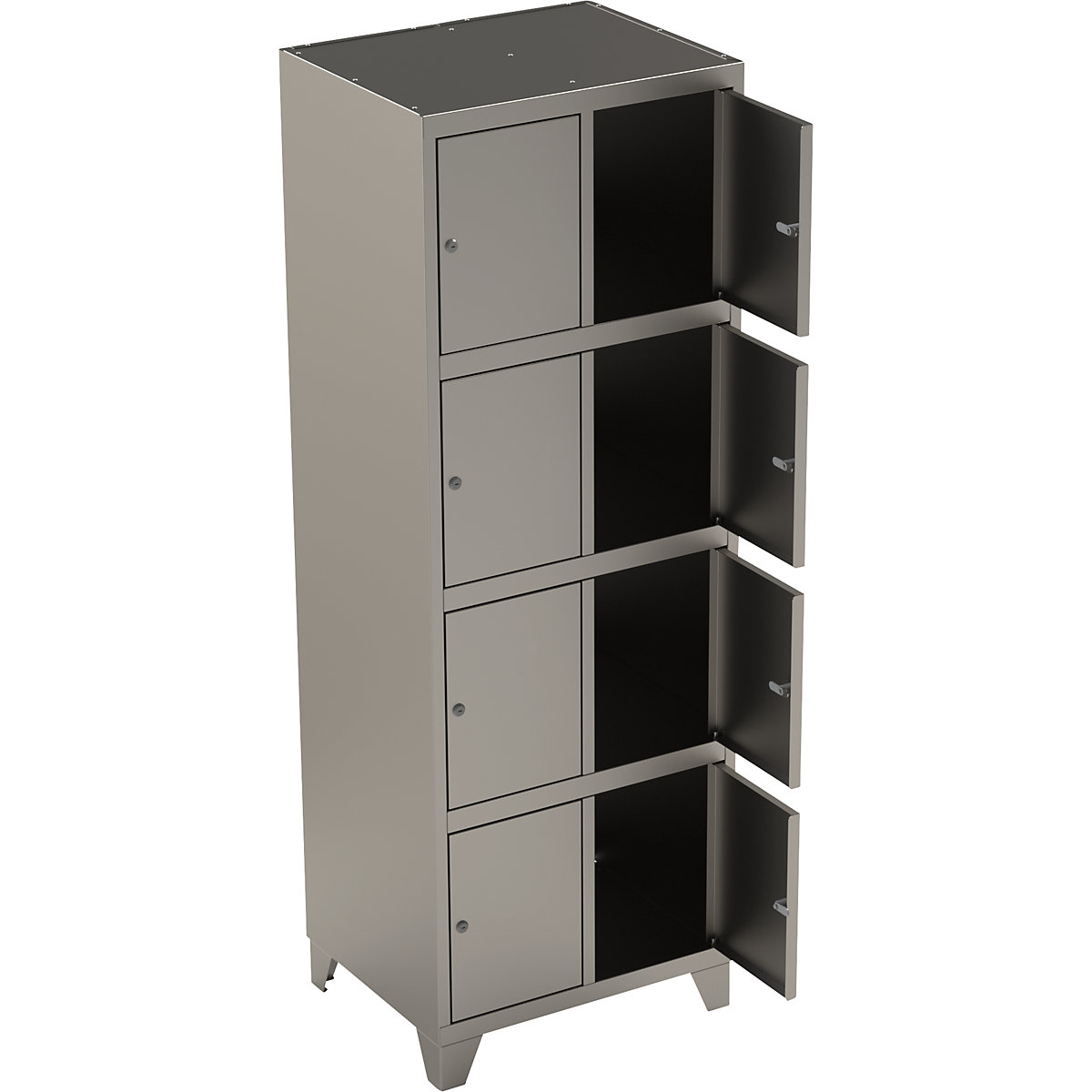 Dulap cu 4 compartimente cu încuietoare din inox (Imagine produs 2)-1