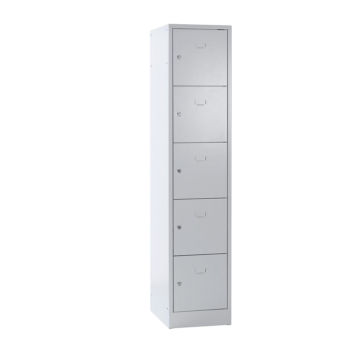 Dulap cu 5 compartimente cu încuietoare Dresden – Wolf, 1 modul, gri deschis, lăț. 400 mm, cu soclu-0