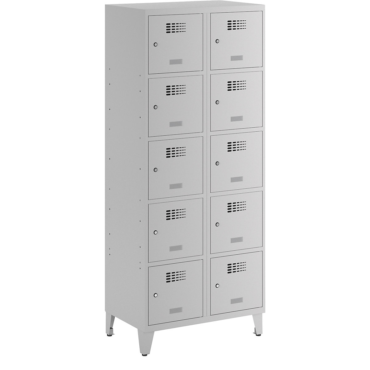 Dulap cu 5 compartimente cu încuietoare Suwalki, 2 module, gri deschis, lăț. 800 mm, cu picioare-0