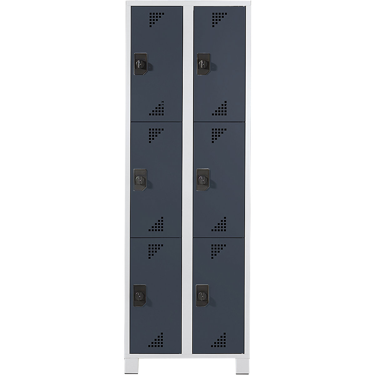 dulap cu 3 locuri Bremen – eurokraft pro, 2 module, gri deschis / gri antracit, lățime 800 mm, 6 compartimente-0