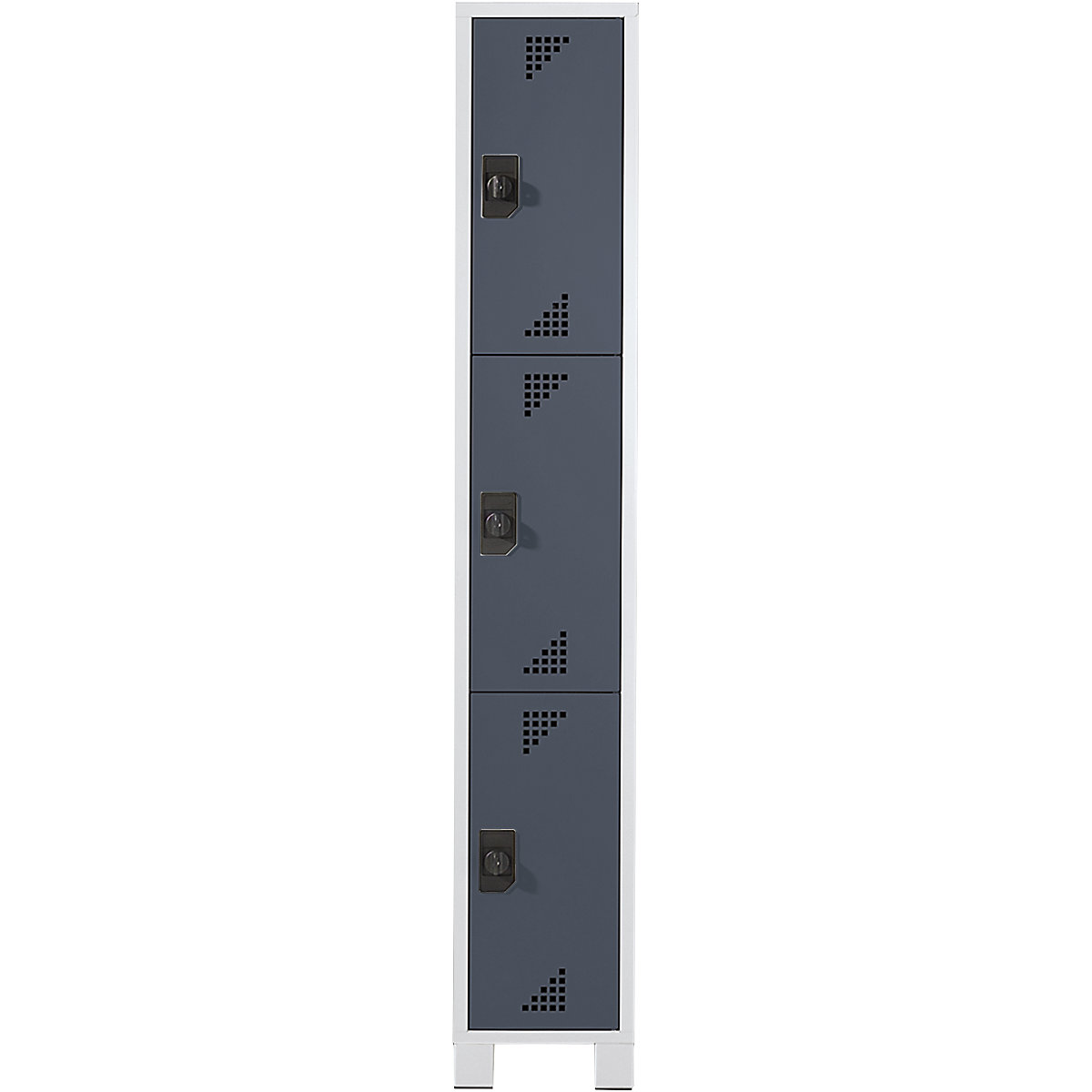 dulap cu 3 locuri Bremen – eurokraft pro, 1 modul, gri deschis / gri antracit, lățime 400 mm, 3 compartimente-0