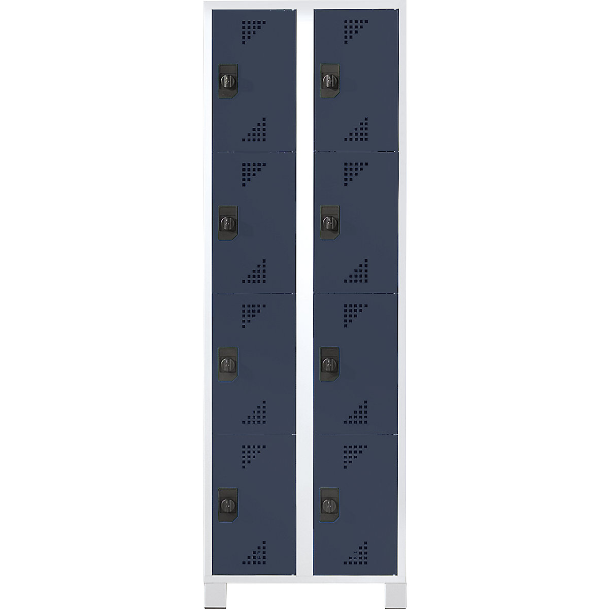 dulap cu 4 dulapuri Bremen – eurokraft pro, 2 module, gri deschis / gri antracit, lățime 600 mm, 8 compartimente-0