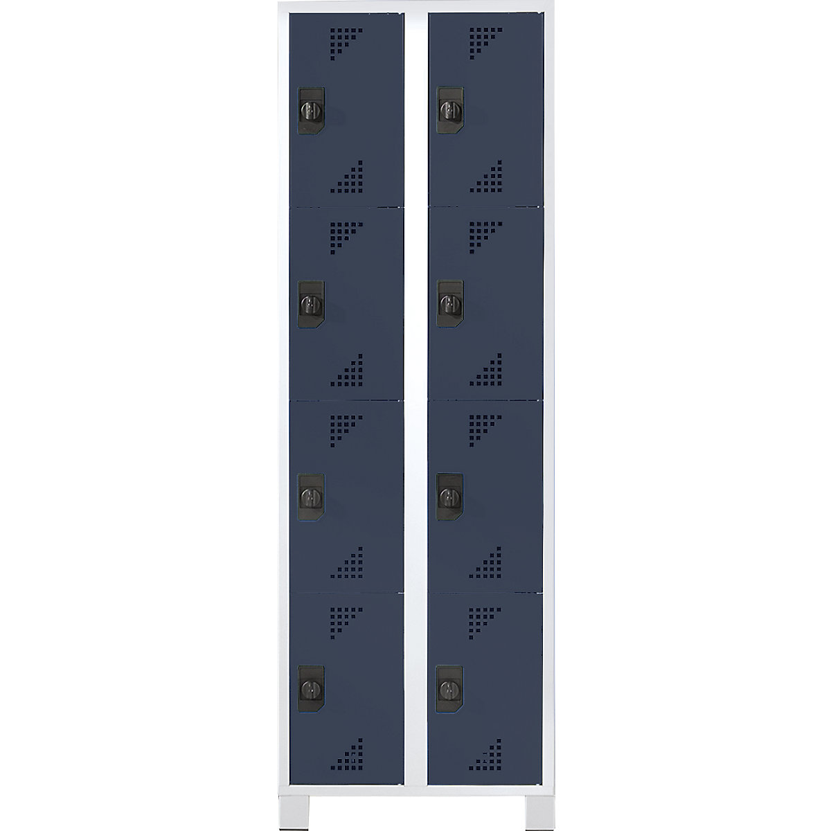dulap cu 4 dulapuri Bremen – eurokraft pro, 2 module, gri deschis / gri antracit, lățime 800 mm, 8 compartimente-0