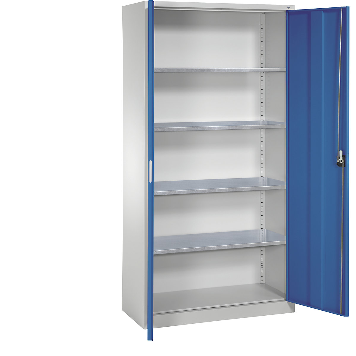 Dulap universal – C+P, înălțime x lățime x adâncime 1950 x 950 x 420 mm, gri deschis / albastru gențiană-0