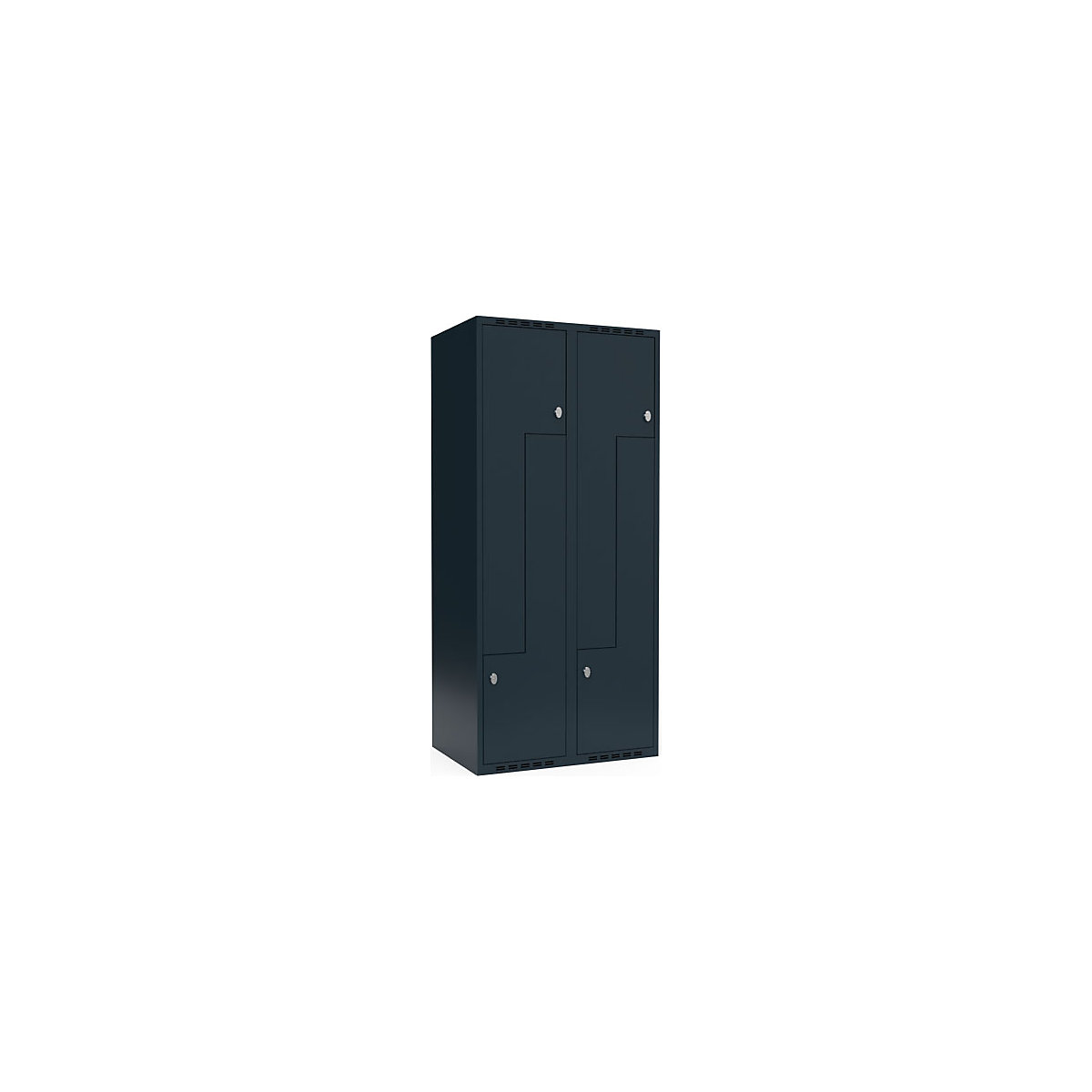 Vestiar Z Fydor, 2 module, gri, lăț. 800 mm, 2 module, acoperiș cu formă plată, lacăt-0