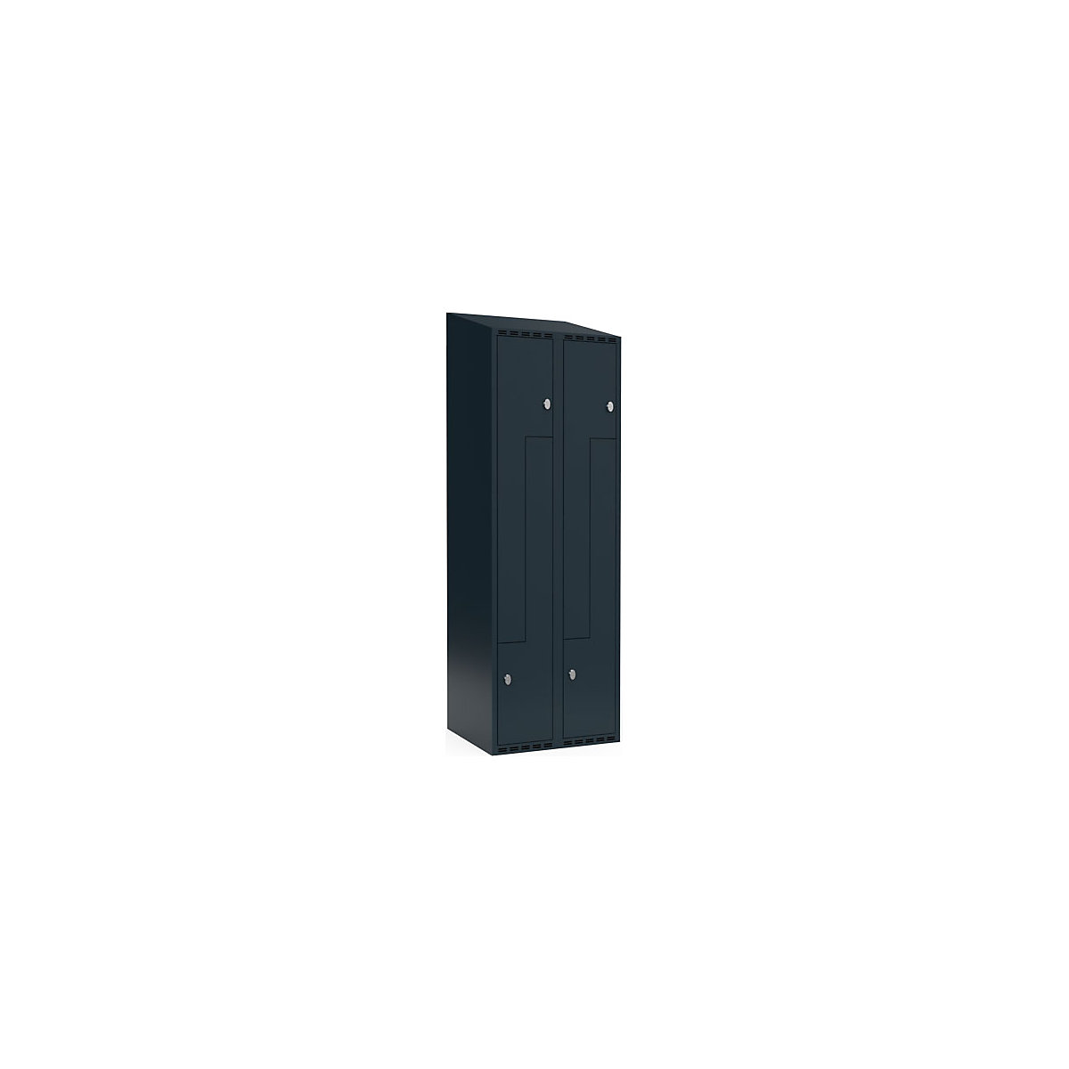 Vestiar Z Fydor, 2 module, gri, lăț. 600 mm, 2 module, acoperiș cu formă înclinată, lacăt-0