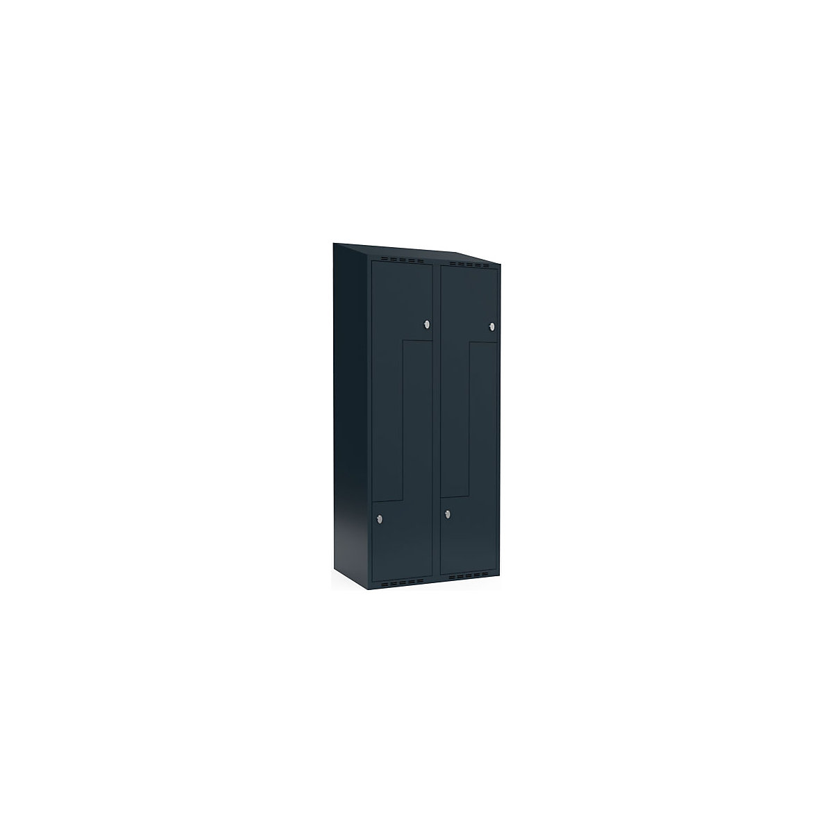 Vestiar Z Fydor, 2 module, gri, lăț. 800 mm, 2 module, acoperiș cu formă înclinată, lacăt-0