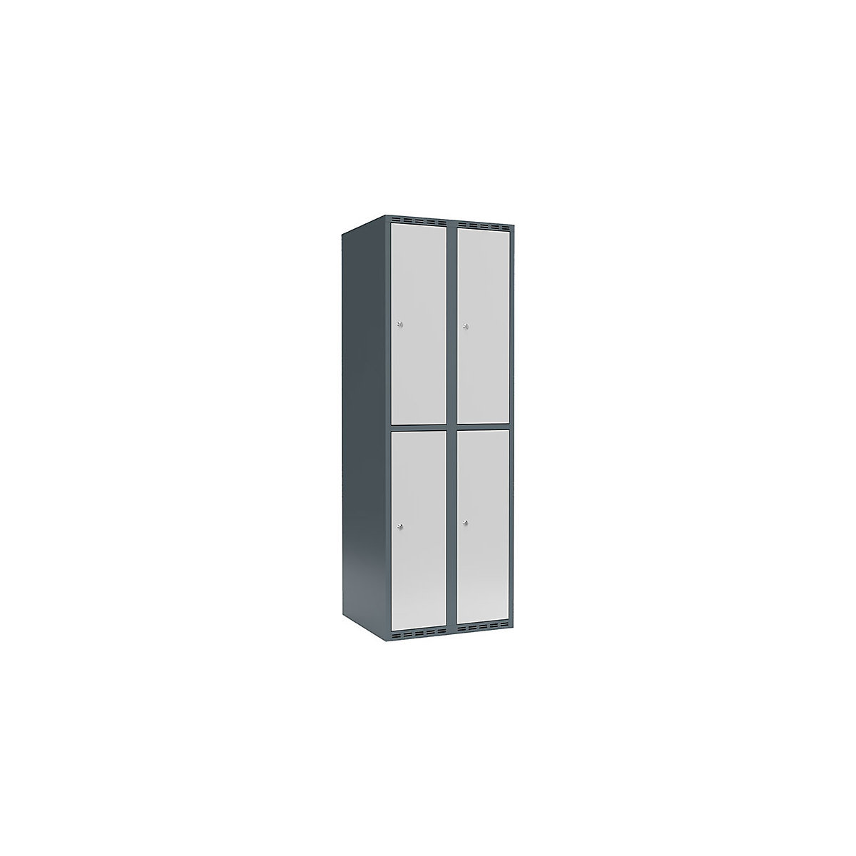 Vestiar cu două niveluri Fydor, 2 module, gri albăstrui / gri deschis, lăț. 600 mm, 2 module, acoperiș cu formă plată, încuietoare cilindrică-0