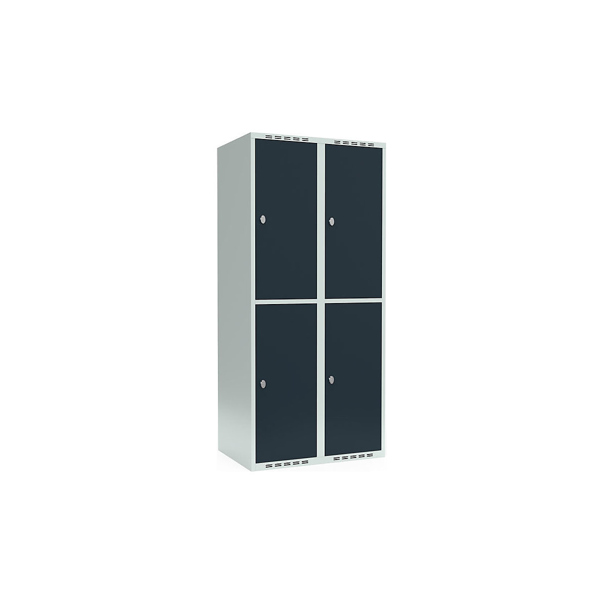Vestiar cu două niveluri Fydor, 2 module, gri deschis / gri, lăț. 800 mm, 2 module, acoperiș cu formă plată, lacăt-0