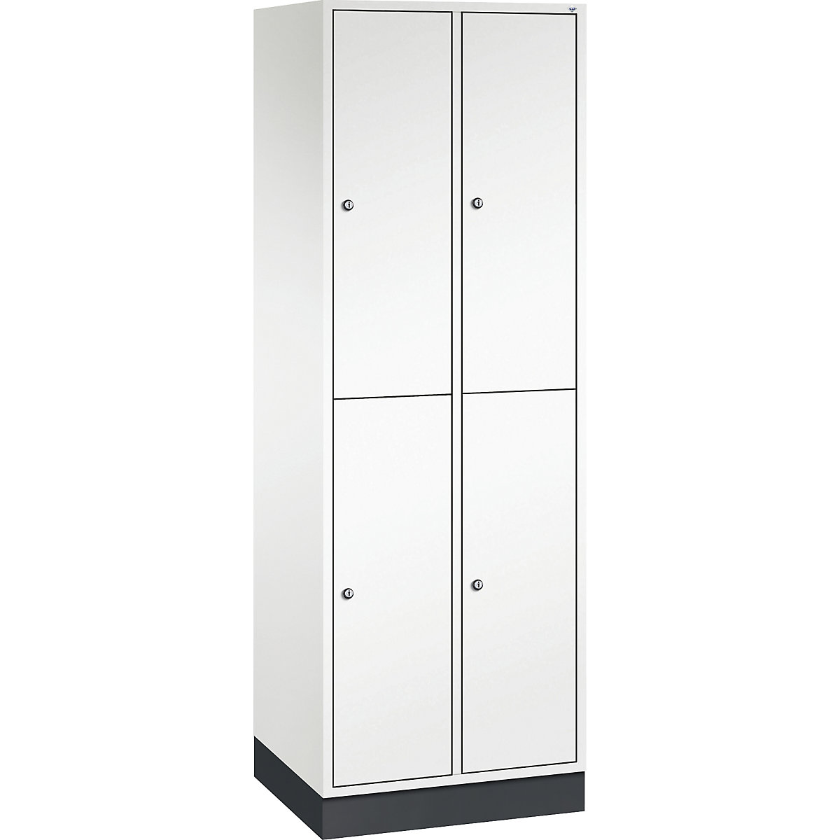 Vestiar cu două niveluri Intro – C+P, 2 module, alb pur, lăț. x ad. 620 x 500 mm-0