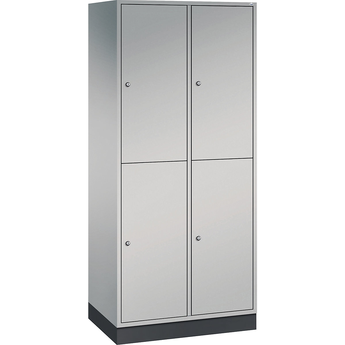 Vestiar cu două niveluri Intro – C+P, 2 module, alb aluminiu, lăț. x ad. 820 x 500 mm-0