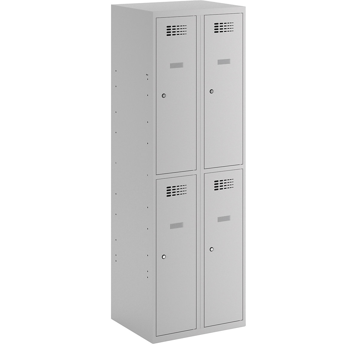 Vestiar cu două niveluri Suwalki, 2 module, gri deschis, lăț. 600 mm, cu soclu-0