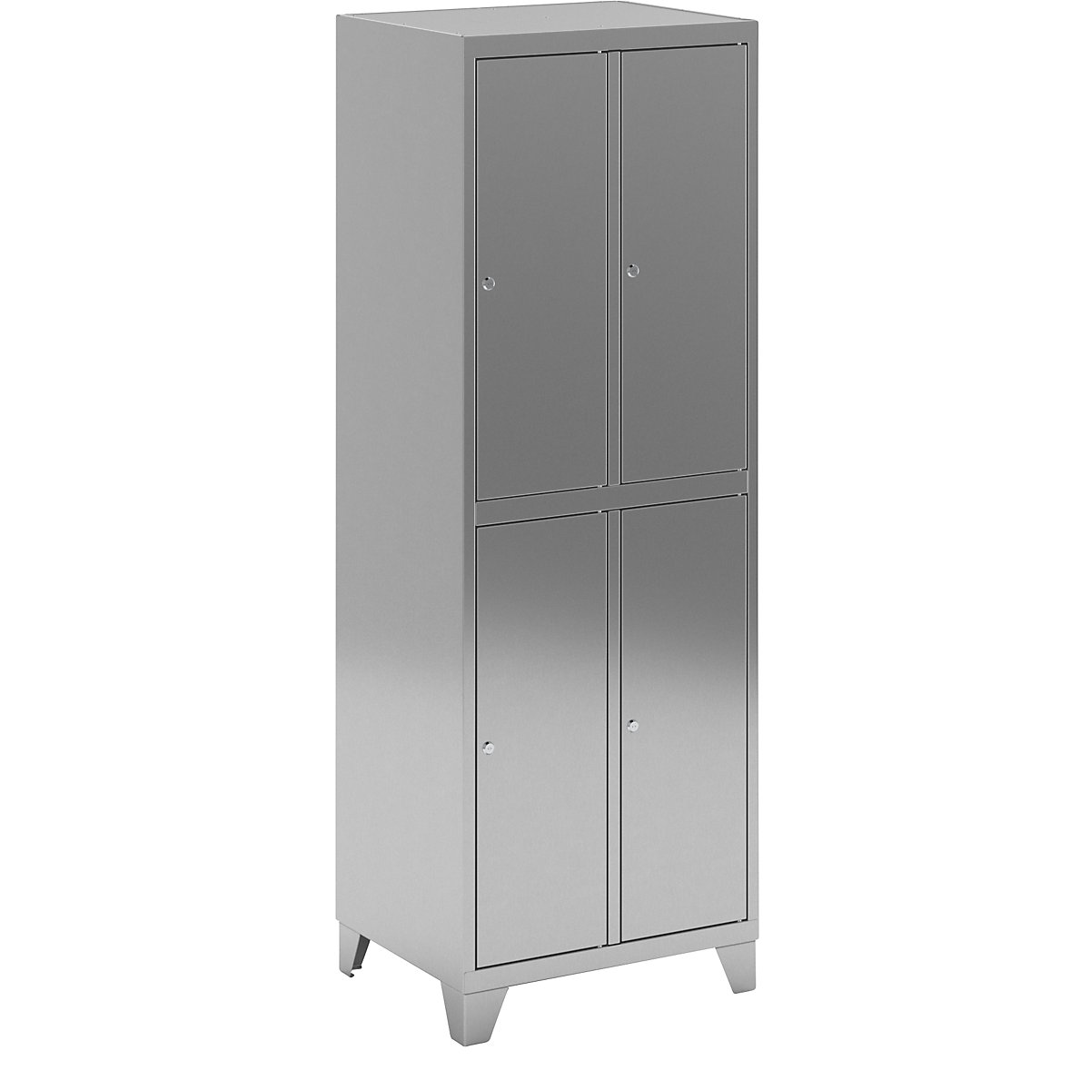 Vestiar cu două niveluri din oțel inoxidabil, 2 module, cu picioare-0