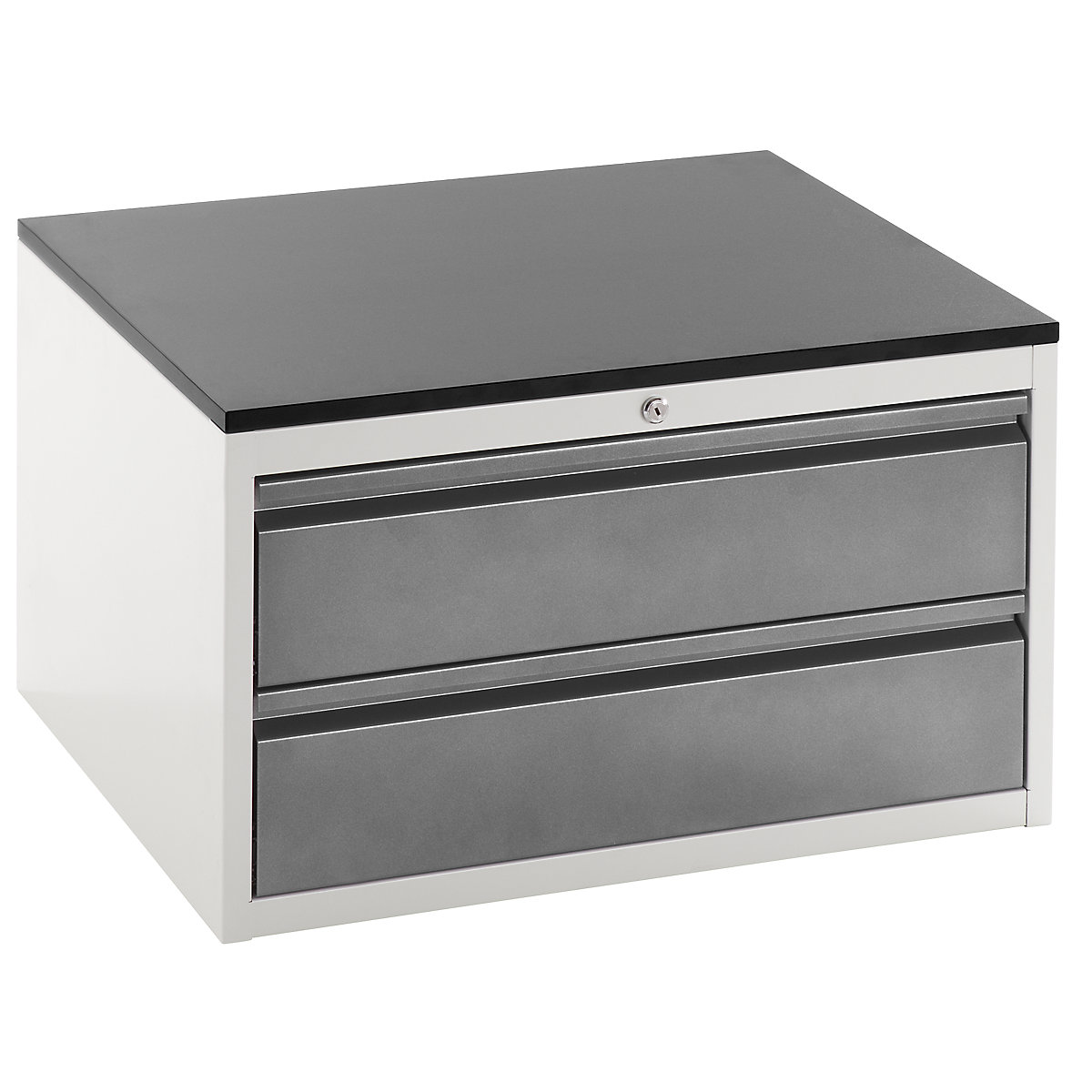 Dulap cu sertare cu glisiere telescopice – RAU, înălțime 460 mm, sertare 2 x 180 mm, gri deschis / antracit, lățime 770 mm-0