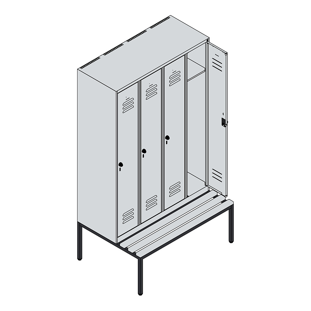 Vestiar Classic PLUS cu bancă – C+P (Imagine produs 3)-2