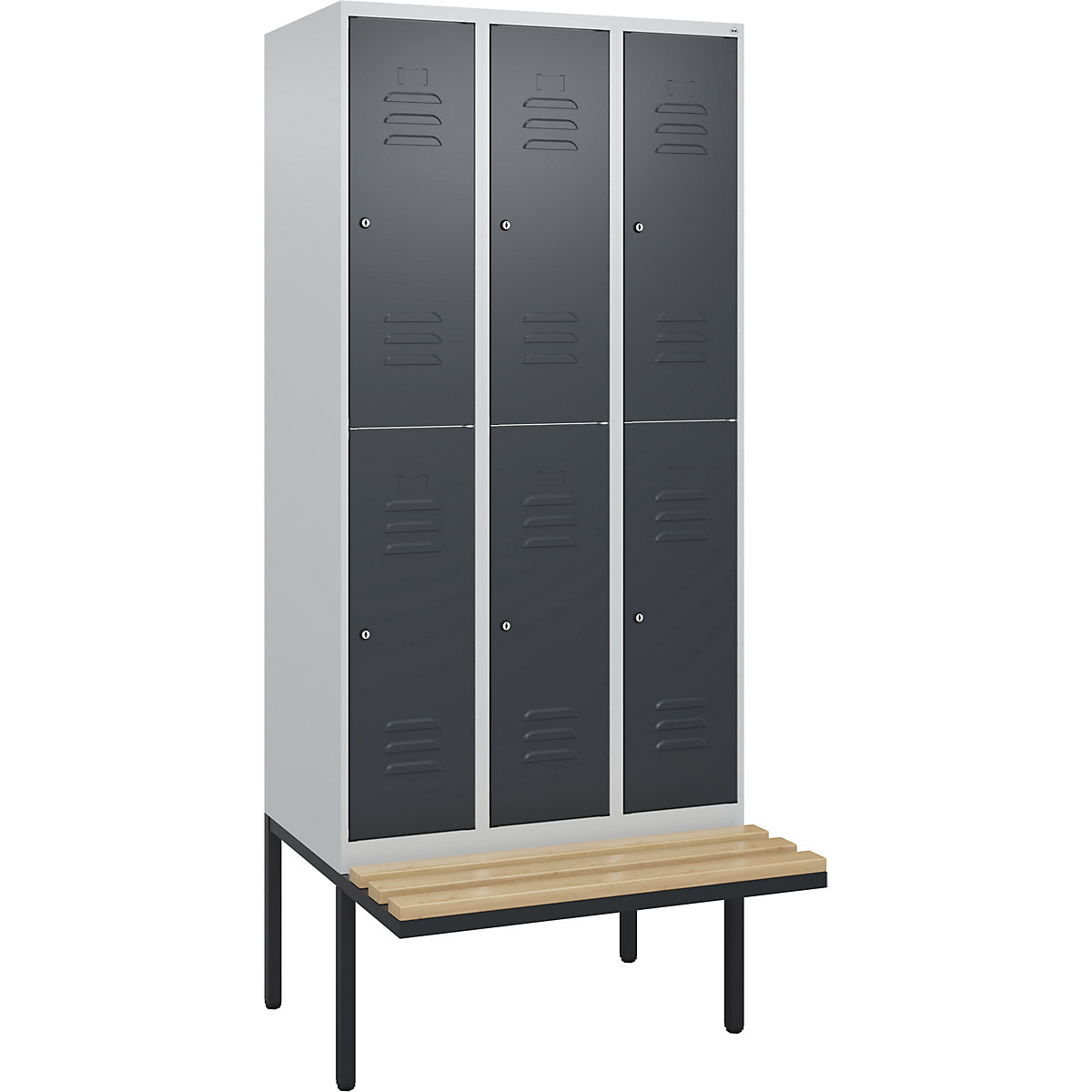 Vestiar cu două niveluri Classic PLUS cu bancă – C+P (Imagine produs 2)-1
