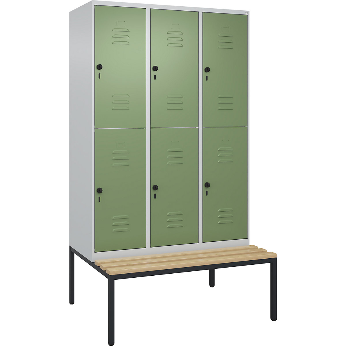 Vestiar cu două niveluri Classic PLUS cu bancă – C+P (Imagine produs 2)-1