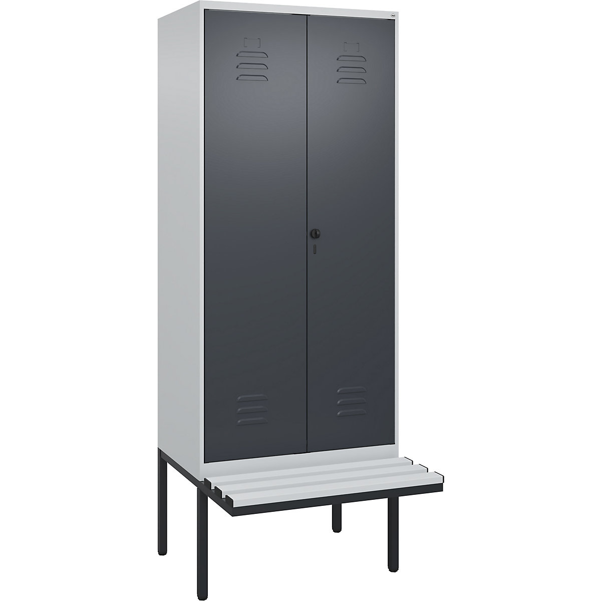 Vestiar pentru haine curate și murdare Classic PLUS cu bancă – C+P (Imagine produs 2)-1
