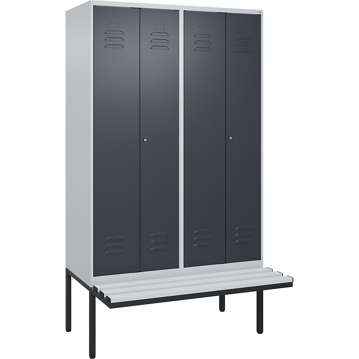 Vestiar pentru haine curate și murdare Classic PLUS cu bancă – C+P (Imagine produs 2)-1