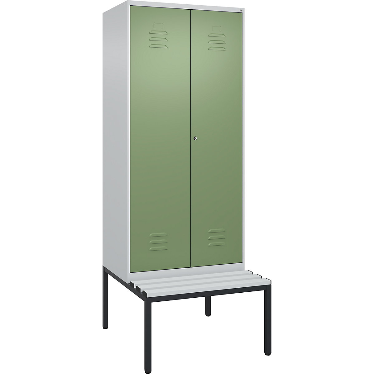 Vestiar pentru haine curate și murdare Classic PLUS cu bancă – C+P (Imagine produs 2)-1