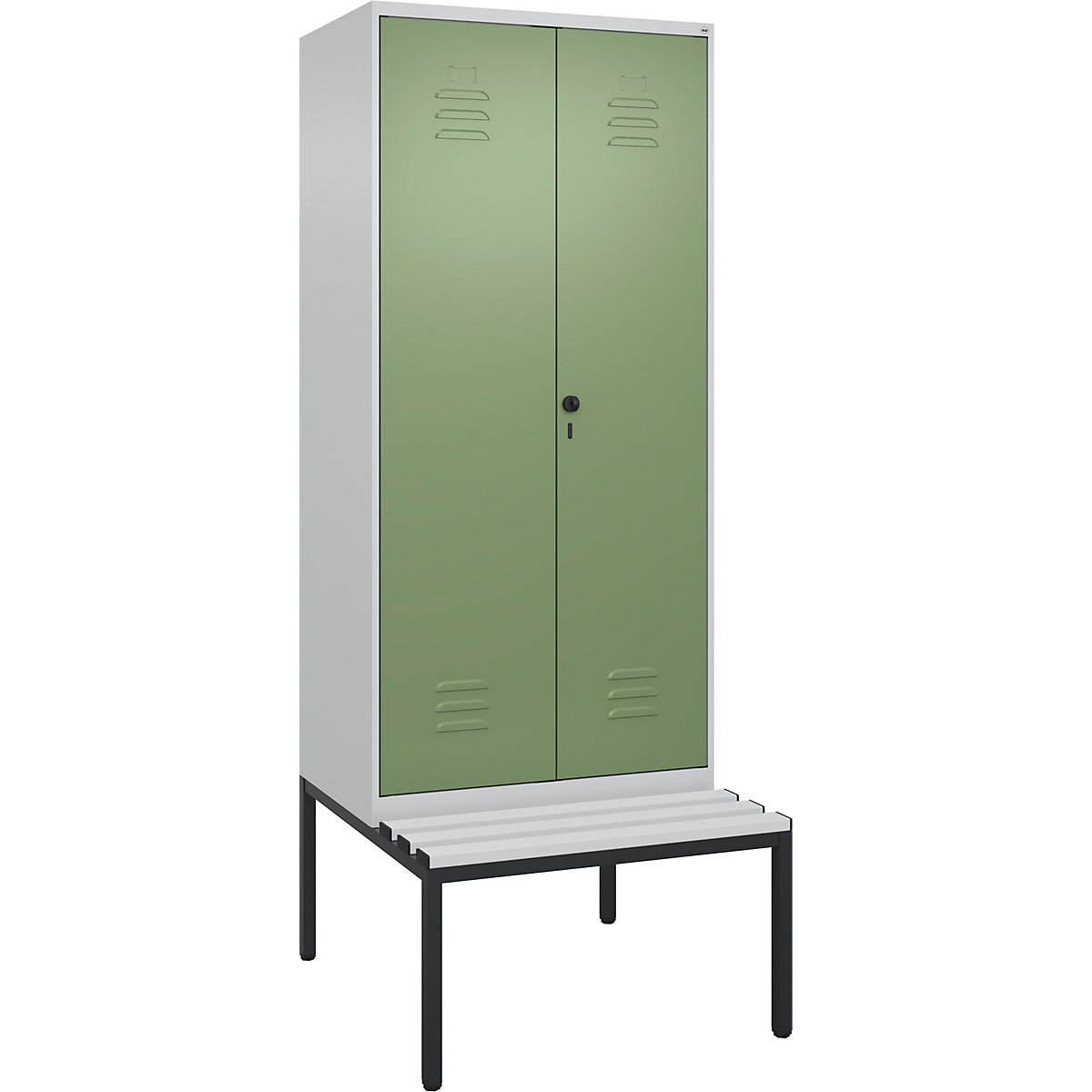 Vestiar pentru haine curate și murdare Classic PLUS cu bancă – C+P (Imagine produs 2)-1