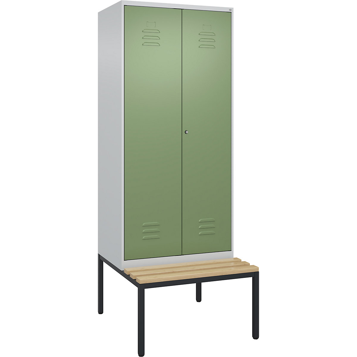 Vestiar pentru haine curate și murdare Classic PLUS cu bancă – C+P (Imagine produs 2)-1