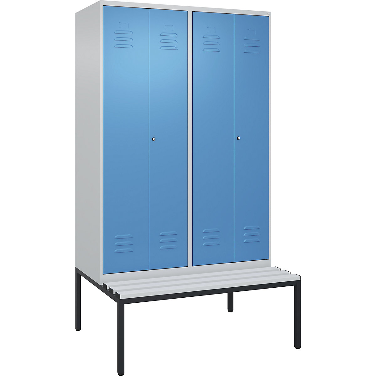 Vestiar pentru haine curate și murdare Classic PLUS cu bancă – C+P (Imagine produs 2)-1