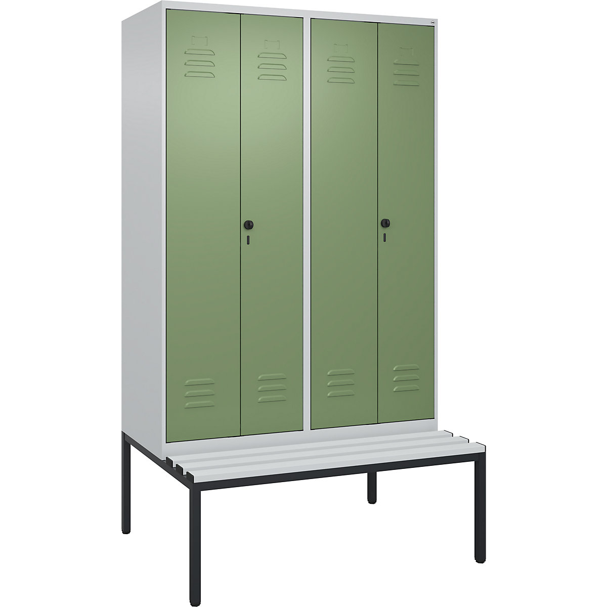 Vestiar pentru haine curate și murdare Classic PLUS cu bancă – C+P (Imagine produs 2)-1