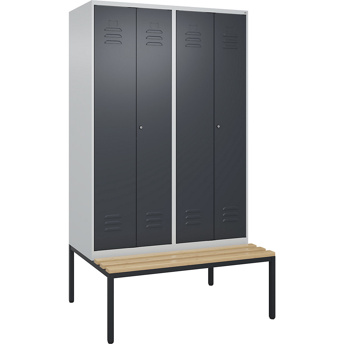 Vestiar pentru haine curate și murdare Classic PLUS cu bancă – C+P (Imagine produs 2)-1