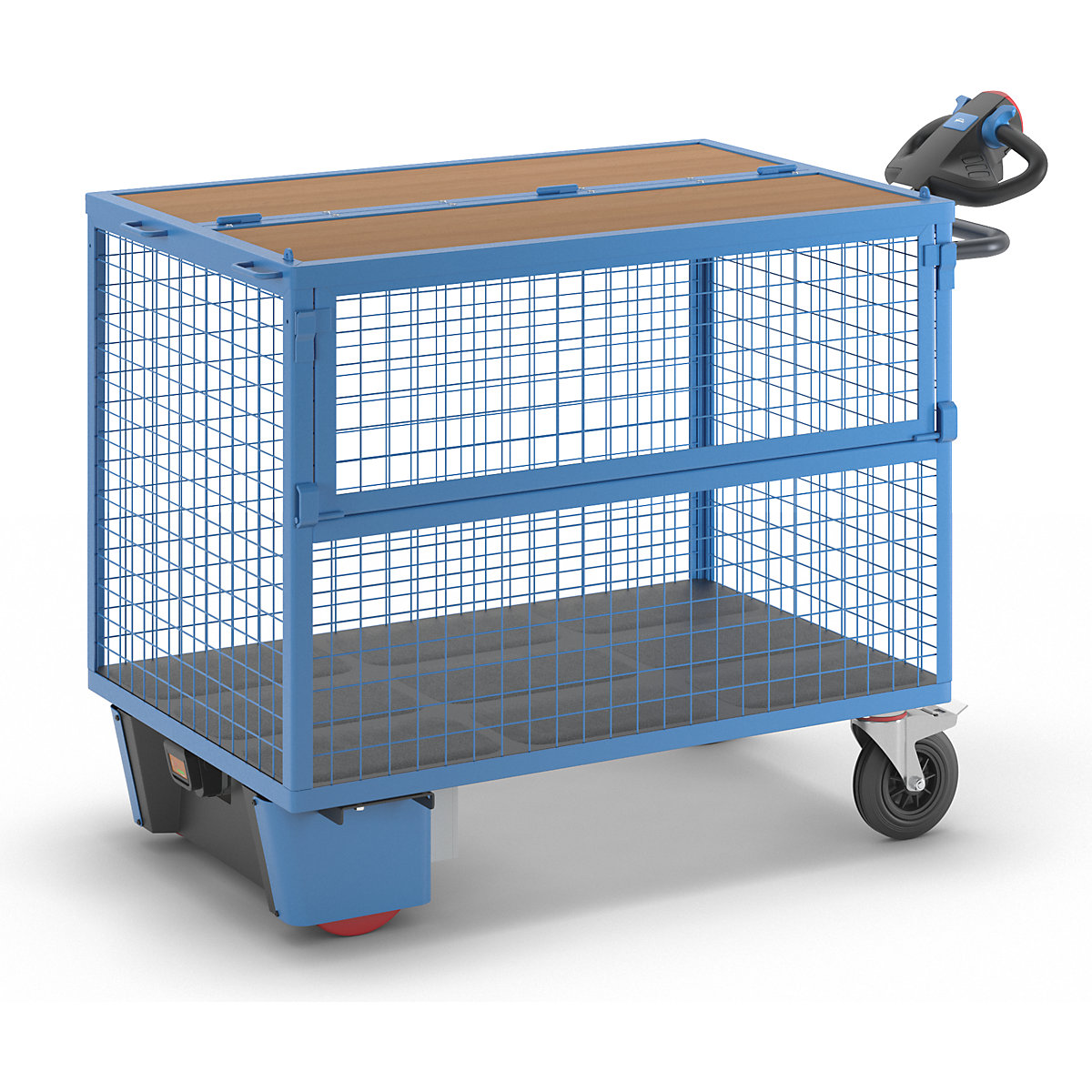 Box truck with electric drive – eurokraft pro, panels made of steel mesh, with lid, LxWxH 1630 x 830 x 1200 mm-1