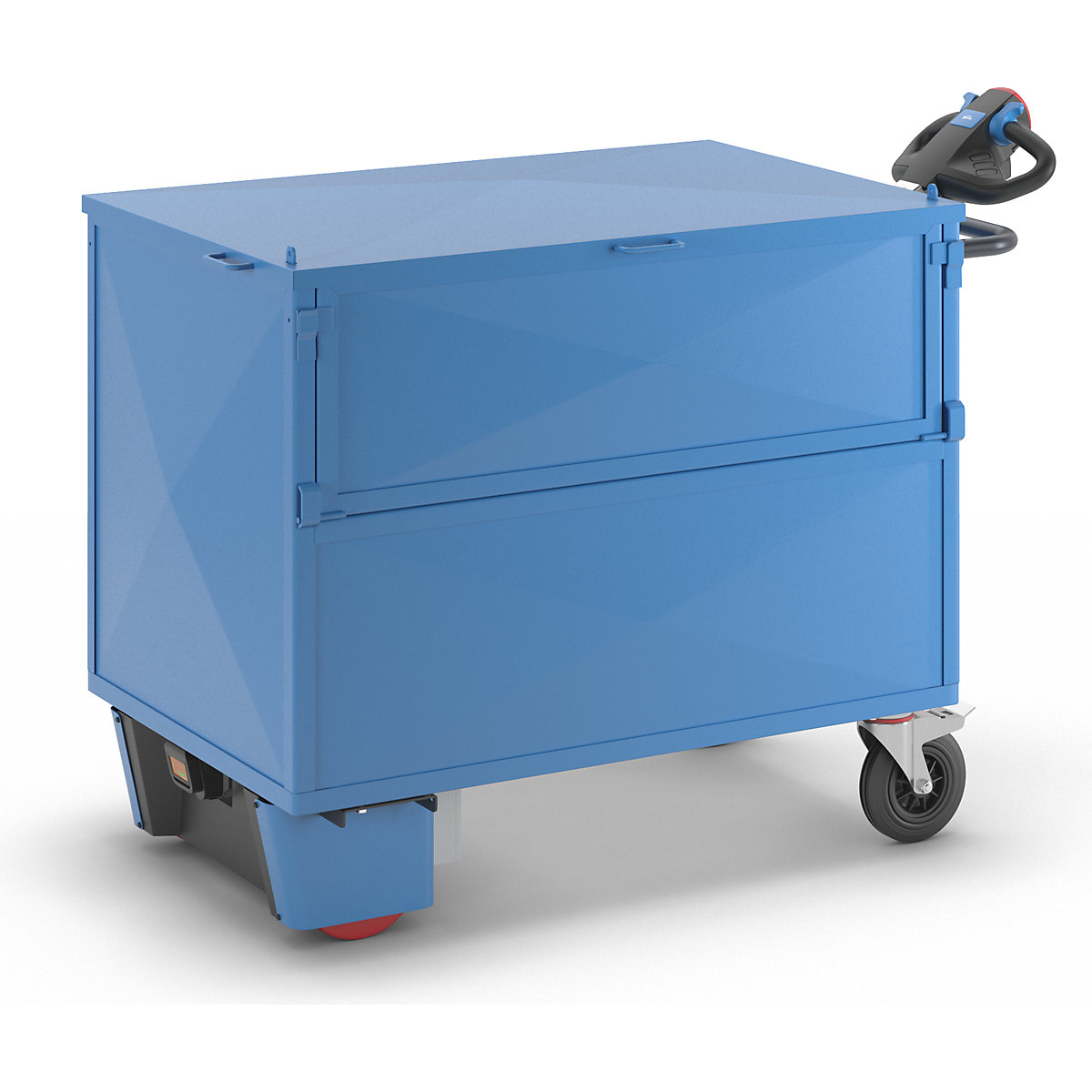 Box truck with electric drive – eurokraft pro, panels made of sheet steel, with lid, LxWxH 1630 x 850 x 1200 mm-1