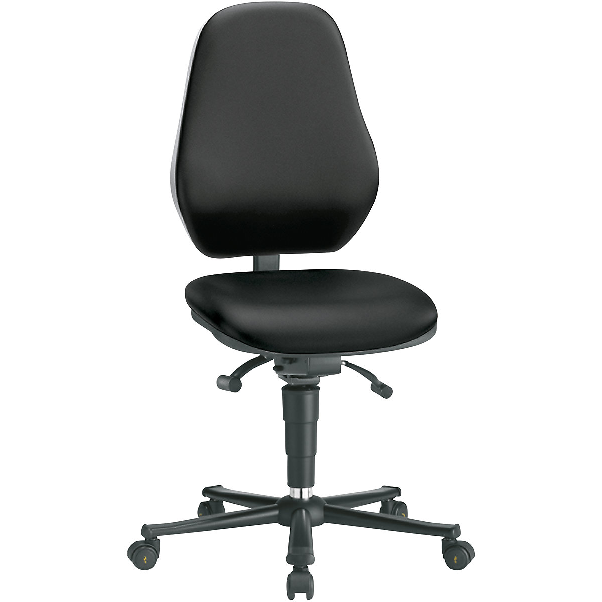 Arbeitsdrehstuhl bimos, mit ESD-Schutz, mit Permanentkontakt, mit Rollen, Kunstlederbezug schwarz-0