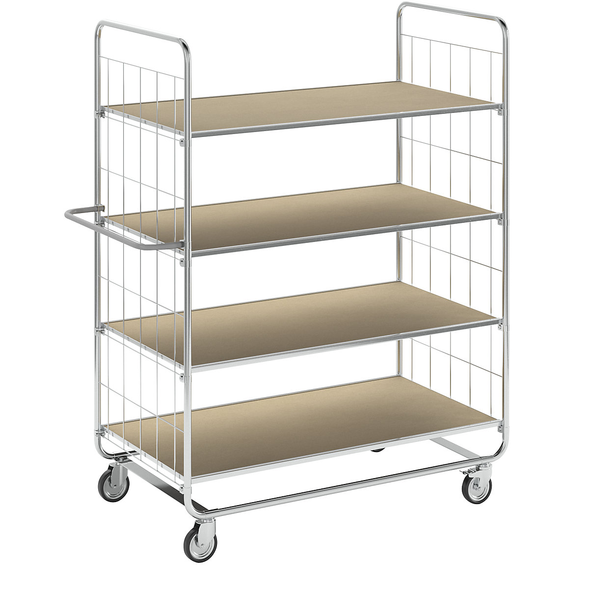 ESD shelf truck, with 4 shelves – Kongamek, 4 castors, 2 with stops, LxWxH 945 x 470 x 1120 mm-10