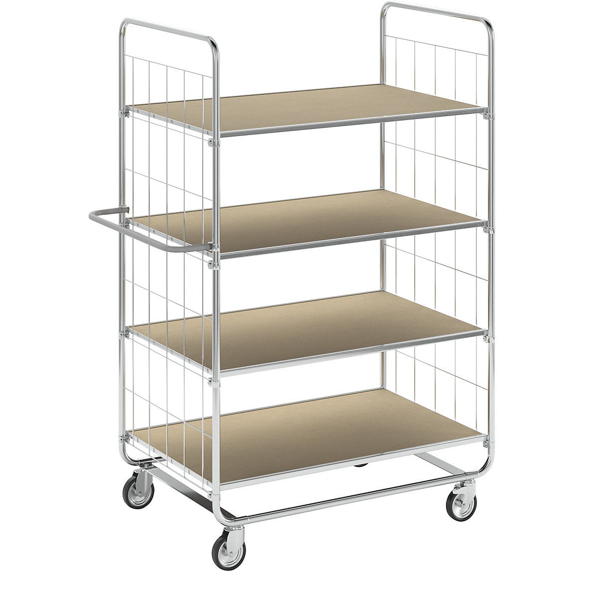 ESD shelf truck, with 4 shelves – Kongamek, 4 castors, 2 with stops, LxWxH 815 x 470 x 1120 mm-2