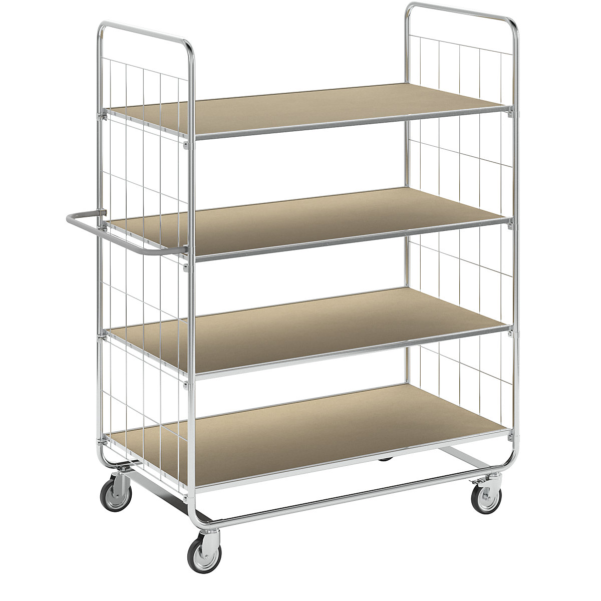 ESD shelf truck, with 4 shelves – Kongamek, 4 castors, 2 with stops, LxWxH 945 x 470 x 1120 mm, 2+ items-9