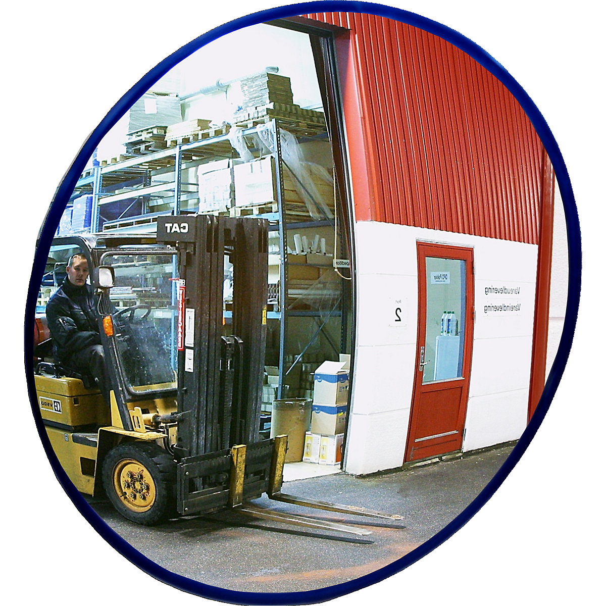 Oglindă rotundă cu braț telescopic pentru perete – eurokraft pro, pentru montaj fix, Ø oglinzii 600 mm-0