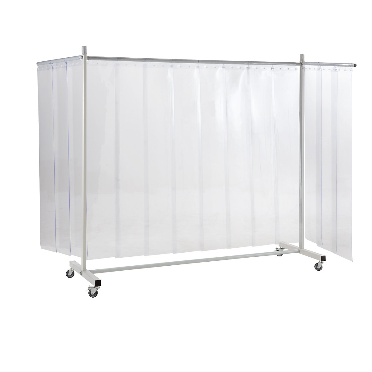 Panou de protecție, mobil, cu perdea cu lamele, transparent, lăț. x î. 3700 x 2100 mm, 3 elemente-0
