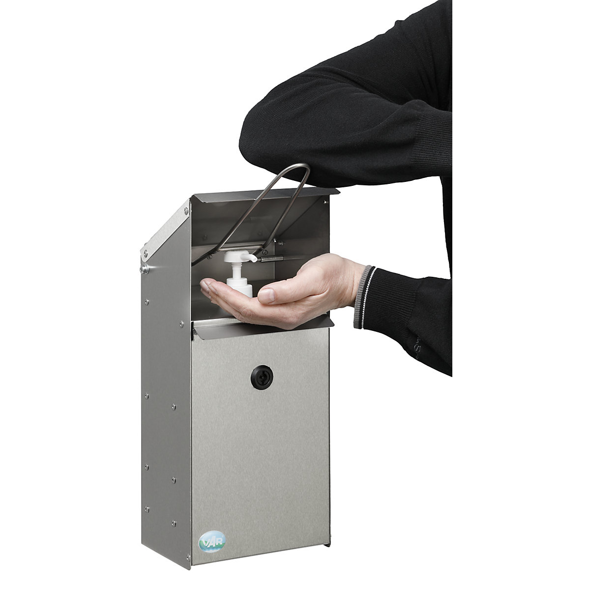 Dozator de dezinfectant pentru mâini, cu suport de perete – VAR (Imagine produs 2)-1