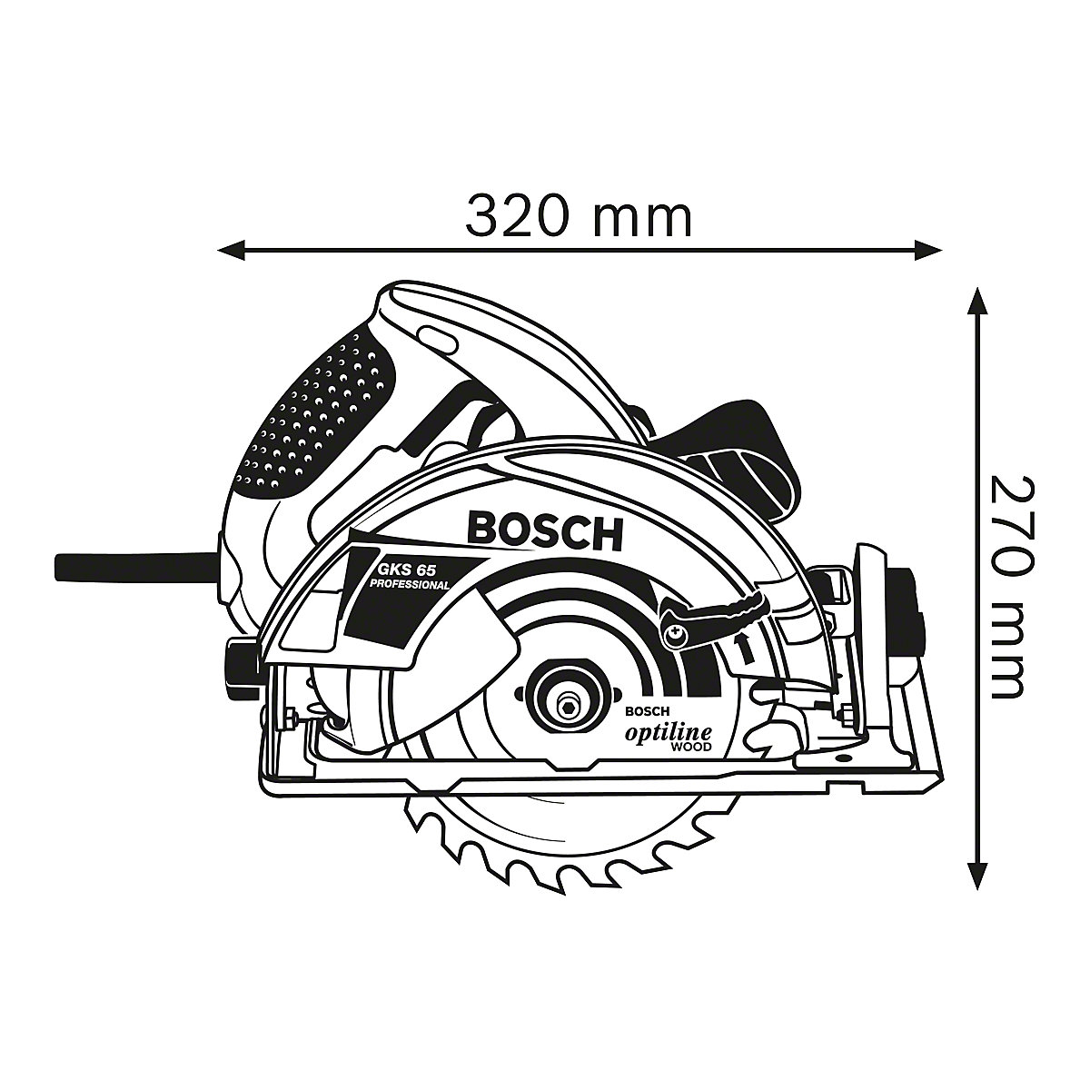 Ruční kotoučová pila GKS 65 Professional – Bosch (Obrázek výrobku 2)-1