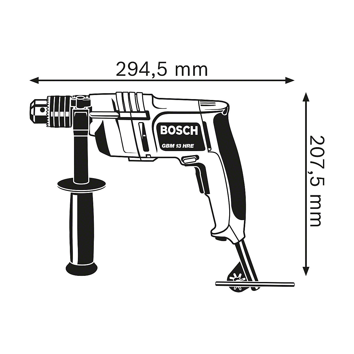 Bohrmaschine GBM 13 HRE Professional Bosch (Produktabbildung 4)-3