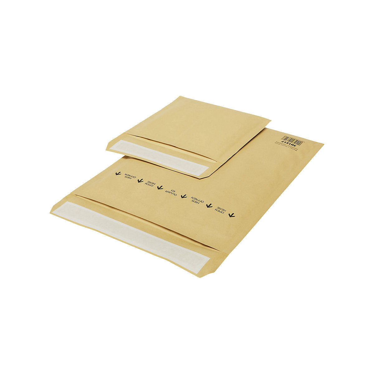 Pochette rembourrée en papier Sumo® – terra, bandes de papier déchiqueté, L x l 215 x 165 mm, lot de 100-1