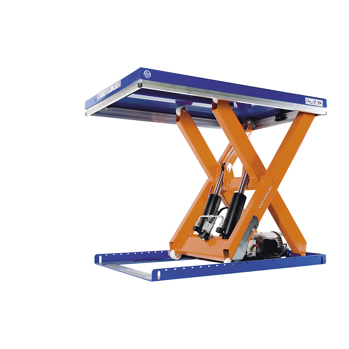 Kompakt emelőasztal – Edmolift, teherbírás 2000 kg, emelőlap h x szé 1300 x 1000 mm, hasznos emelés 820 mm-1