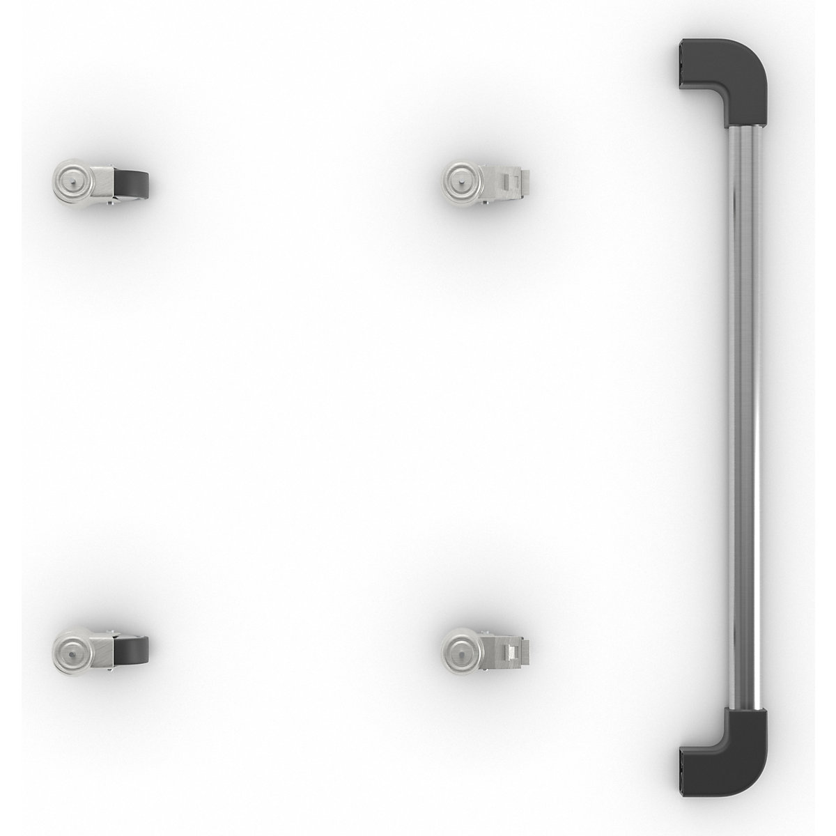 Juego de ruedas para armario para ordenador de acero inoxidable (Imagen del producto 3)-2